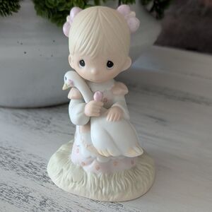 Precious Moments Girl Figurine with Swan - Pale Pastel